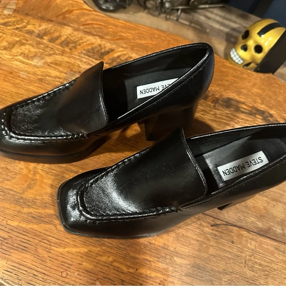 Steve Madden Black Platform Loafers